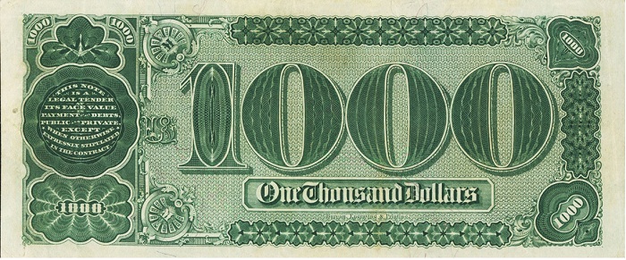 1890 Basımı Karpuz Desenli 1.000 Dolar