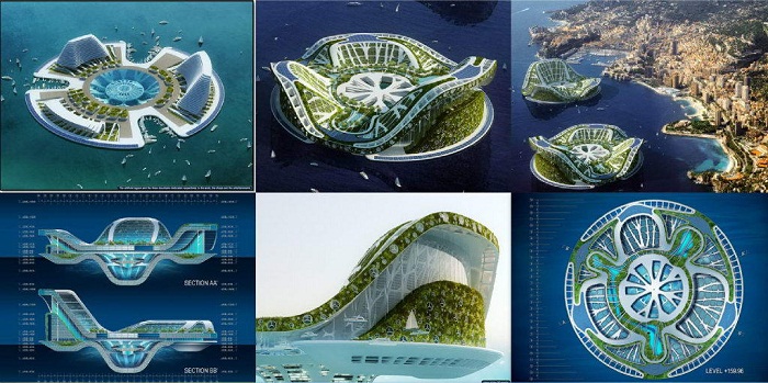 Floating & Rotating Hotel Tower