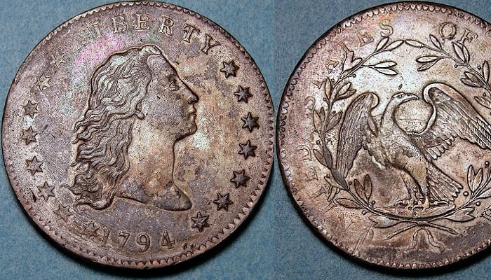 1794 Dalgalı Saçlı Gümüş/Bakır Dolar