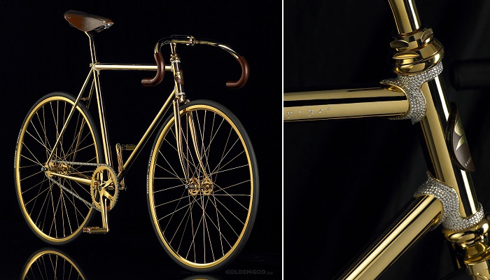 Swarovski Taşlarıyla Altın Kaplama Aurumania Bisiklet