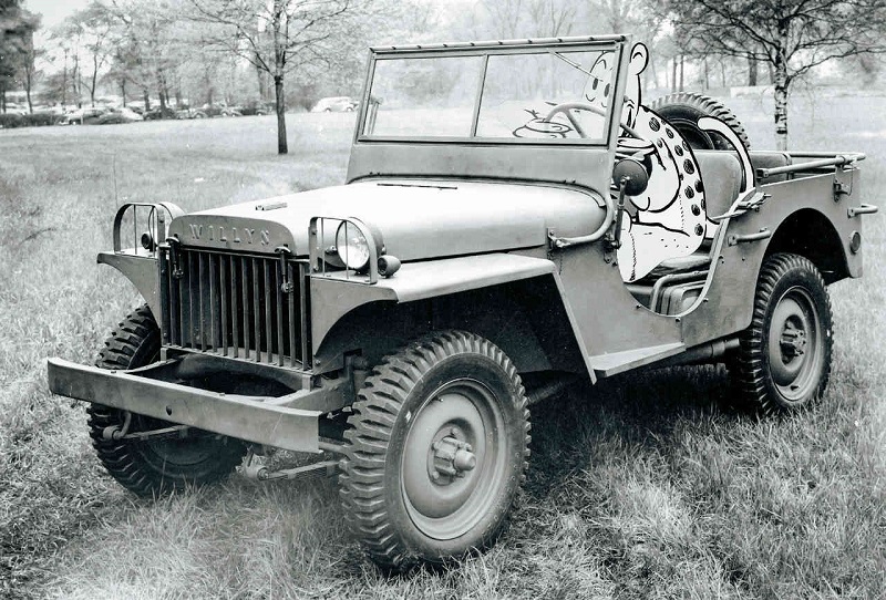 Bir çizgi film karakteri ile Jeep arasındaki bağlantı