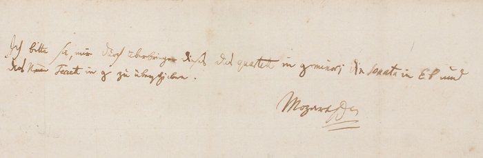 Mozart’ın Açık Artırmayla Satılan Mektubu