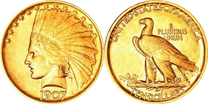 1907 Kızılderili On Dolarlık Madeni Parası