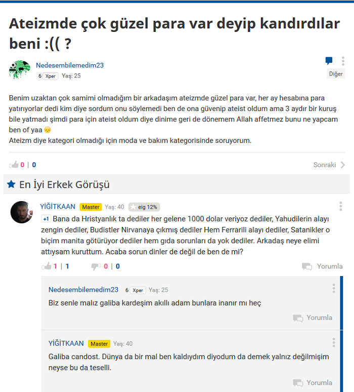 Ben Ateistim, Kimse Bilmese Allah Biliyor!
