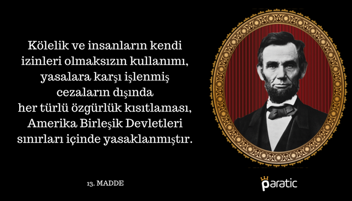 Abraham Lincoln 13. Madde