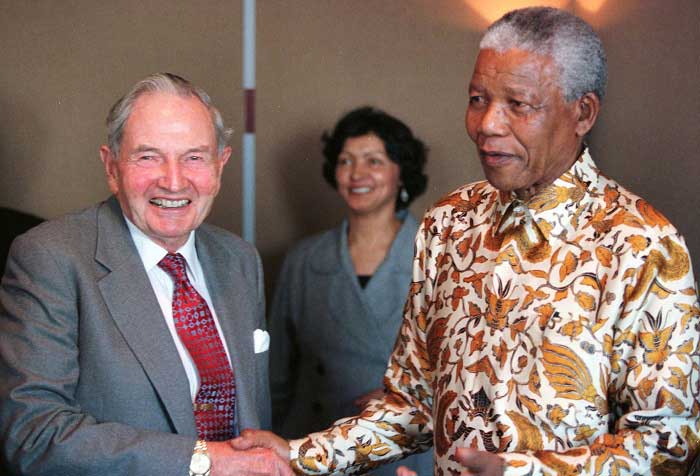 rockefeller, nelson mandela ile birlikte