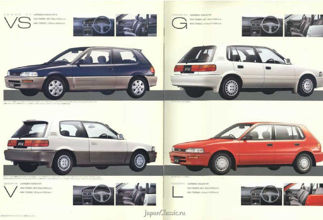 Toyota Corolla Fotograflari Ilk Uretimden Son Uretime Kadar Tarihsel Liste 1987 E90 Tanitimlari Katalog