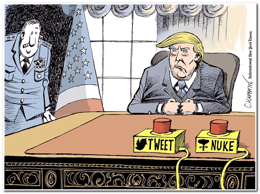 Tweet Mi Nukleer Mi Donald Trump Karikaturleri Donald Trump Karikaturleri