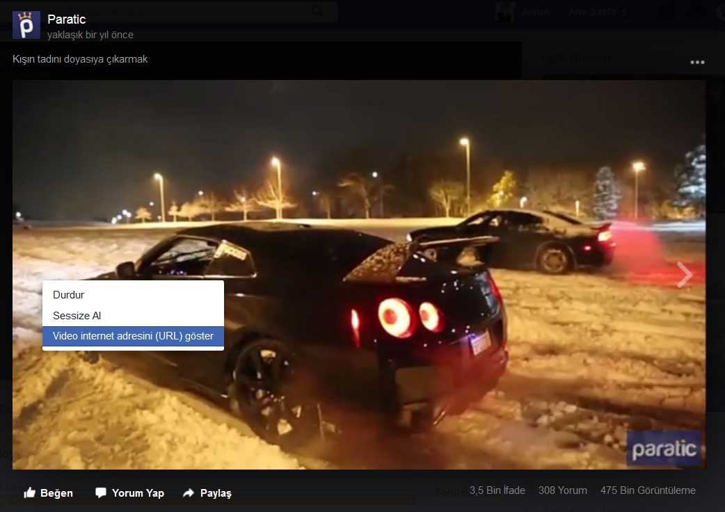 Facebook Video URL Göster