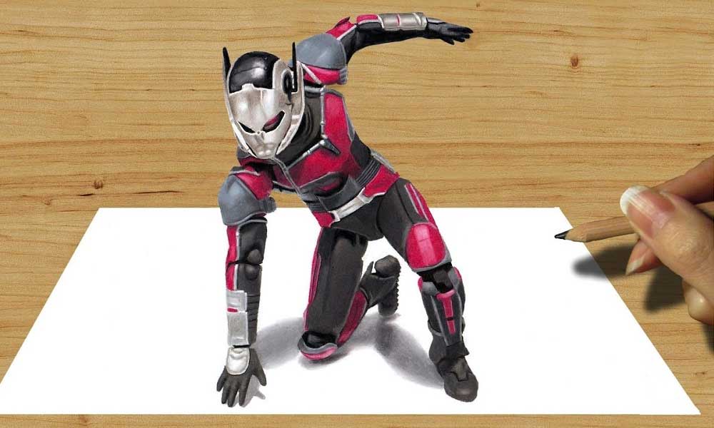 Marvel'ın en değişik süper kahramanlarından biri olan Ant-Man, Susak'ın başarılı 3D çizimleri arasında yer alıyor. 