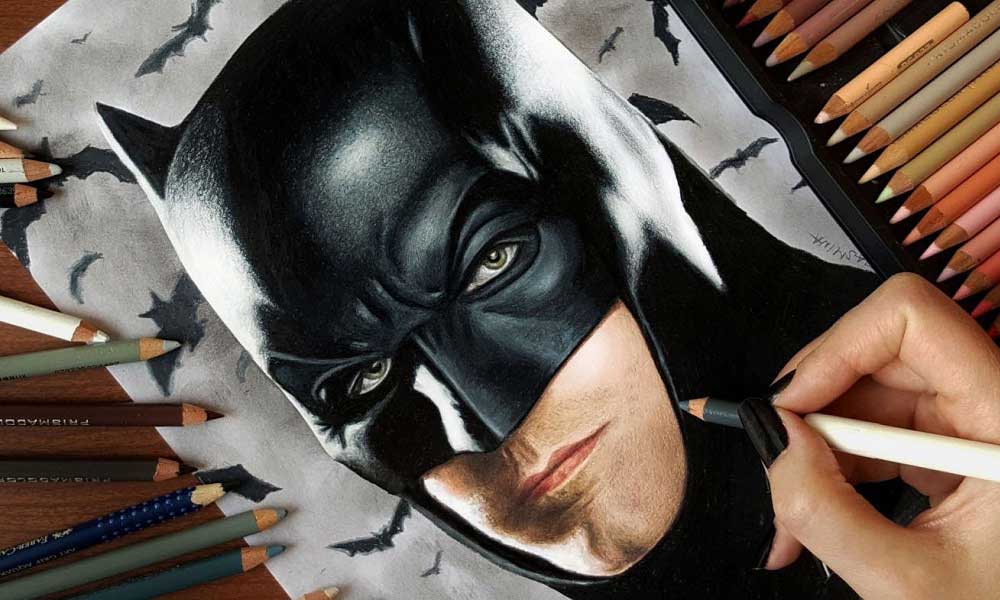Üçüncü Batman çizimi ise adeta etkileyici bir film posterini anımsatıyor. 
