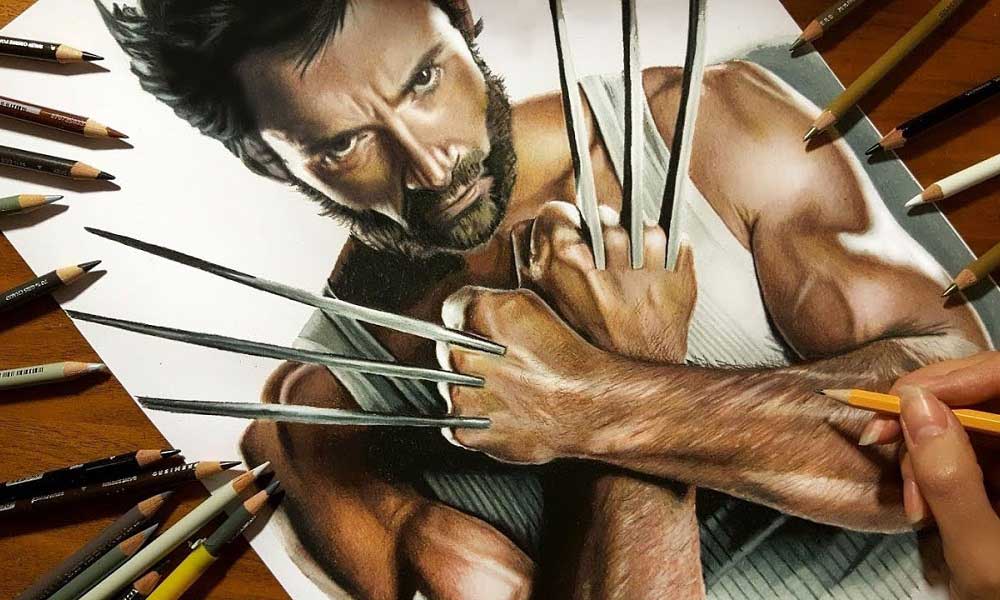 Son filmiyle bizleri gözyaşlarına boğan Logan ya da bilindik adıyla Wolverine ve karakterle özdeşleşen Hugh Jackman çizimi de gerçekçiliğini koruyor. 