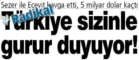 Türkiye Sizinle Gurur Duyuyor manşeti 