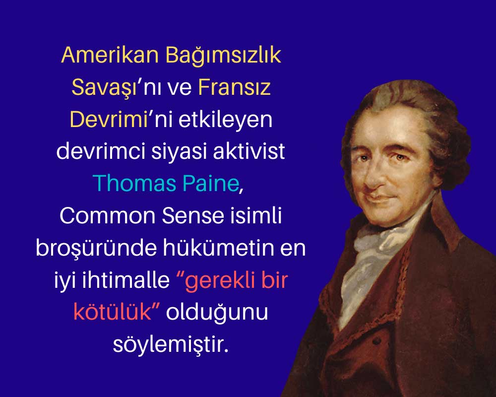 Thomas Paine, Common Sense Hükümet Yorumu 