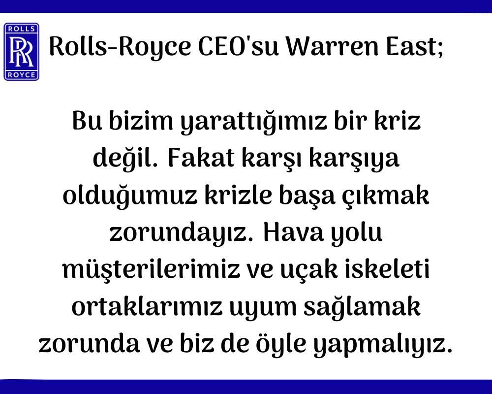 Rolls-Royce CEO'su Warren East Açıklaması