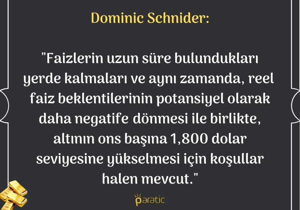 Dominic Schnider Altın Yorumu