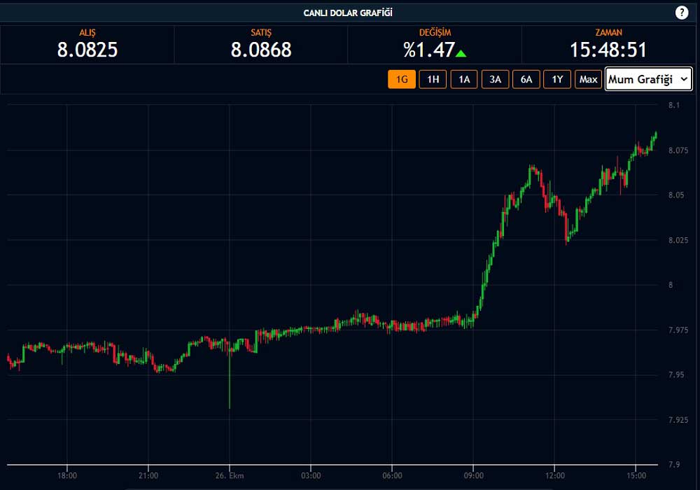 Dolar 8,08 Rekor Dolar 8,08 Rekor