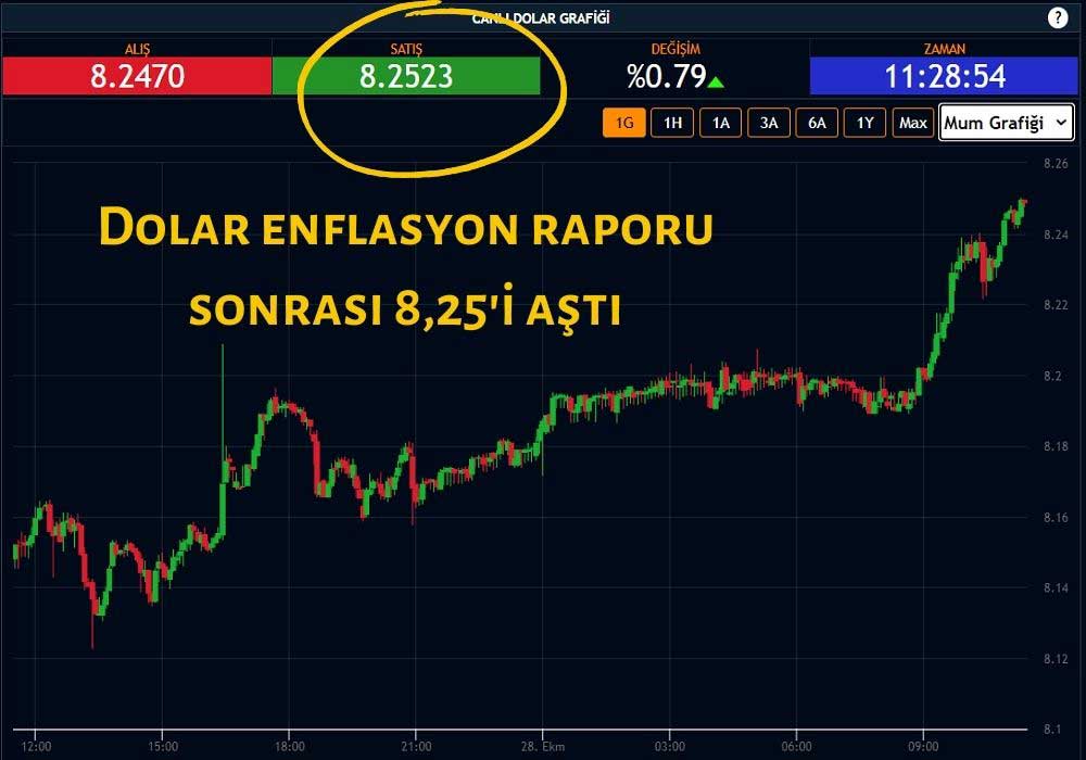 Dolar 8,25 Rekor Dolar 8,25 Rekor