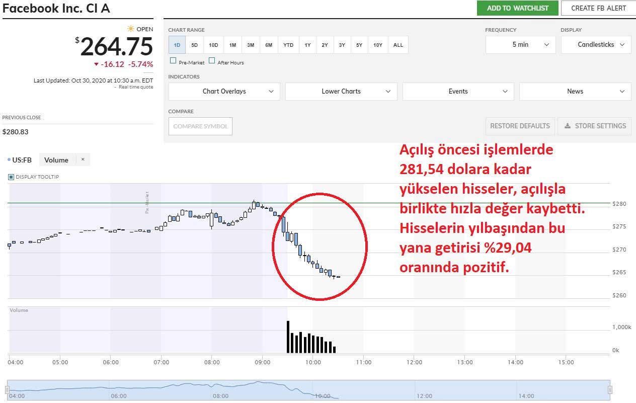 Facebook Hisseleri Düşüş Performansı Facebook Hisseleri Düşüş Performansı
