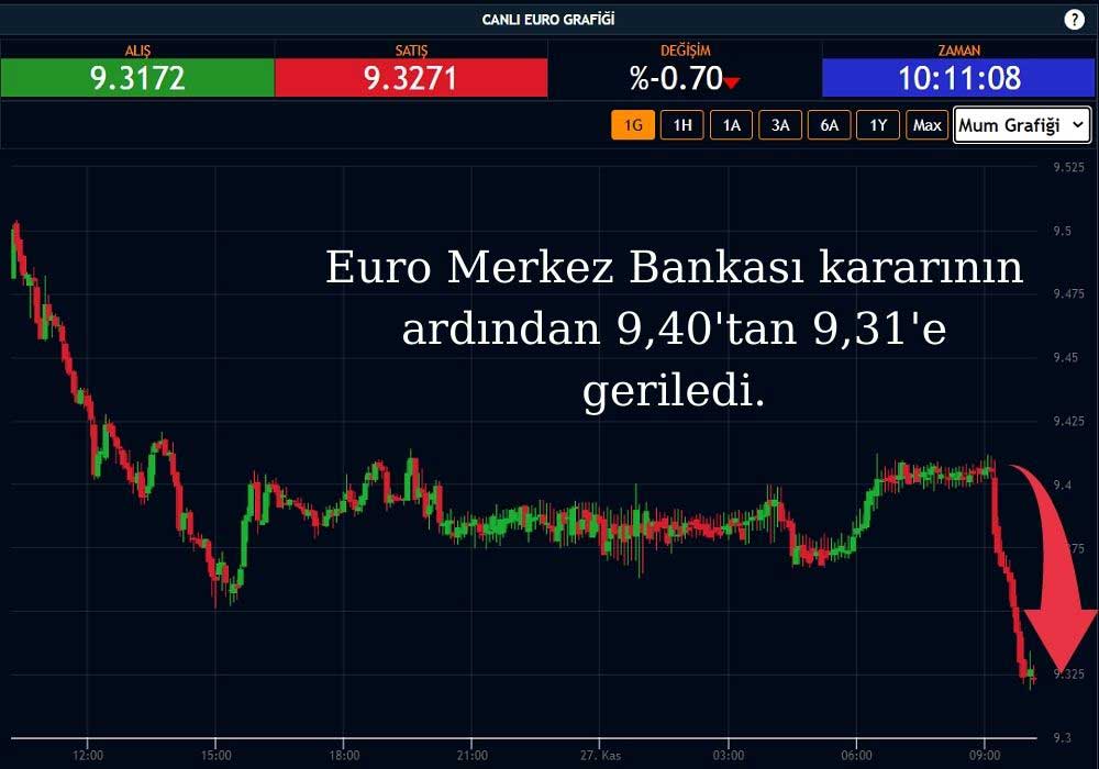 Euro 9,31'e Geriledi