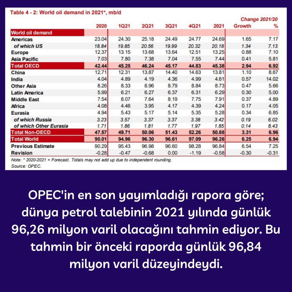 OPEC 2021 Petrol Talebi Raporu