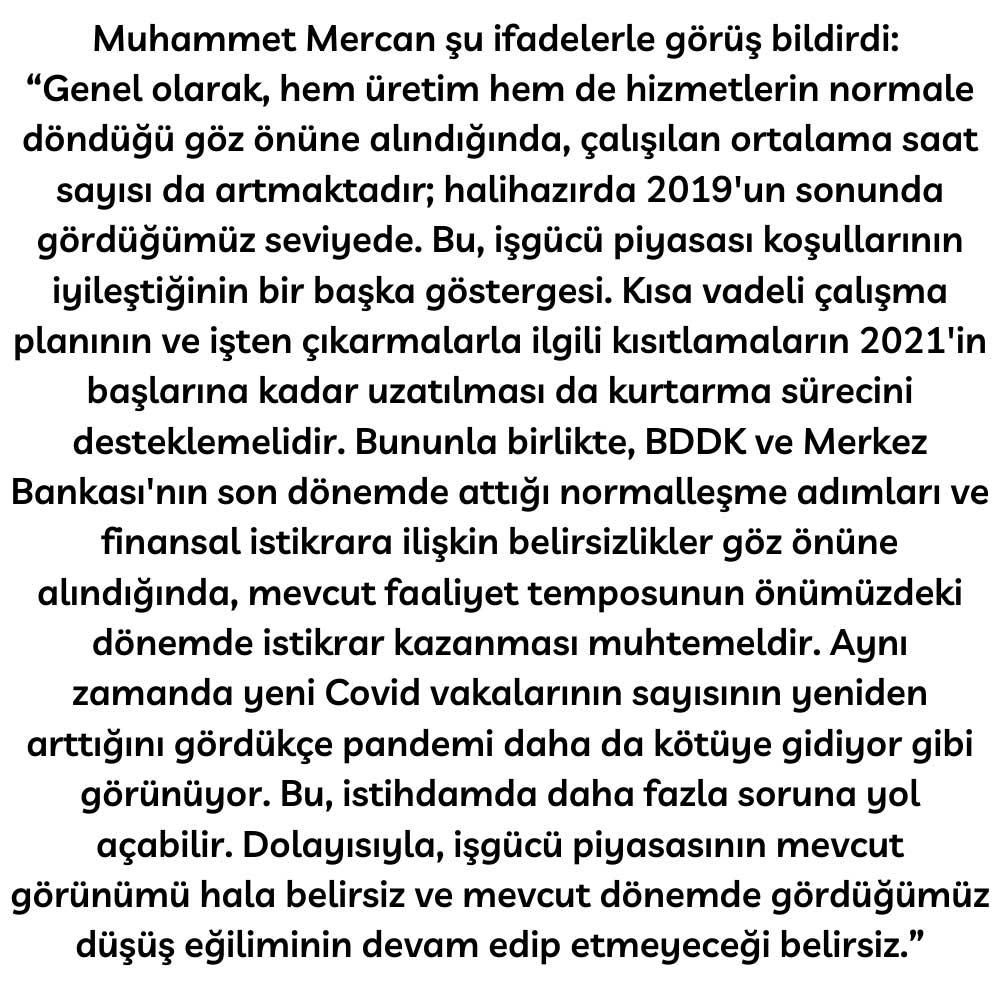 Muhammet Mercan Türkiye İşsizlik Ağustos 