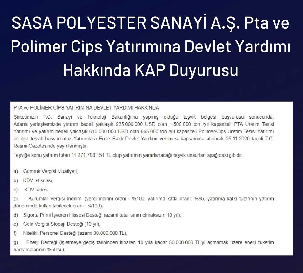 SASA KAP Duyurusu SASA KAP Duyurusu