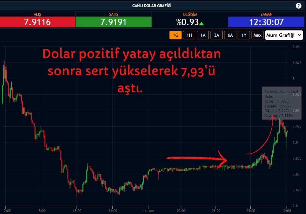 Dolar 7,93'ü Aştı Dolar 7,93'ü Aştı