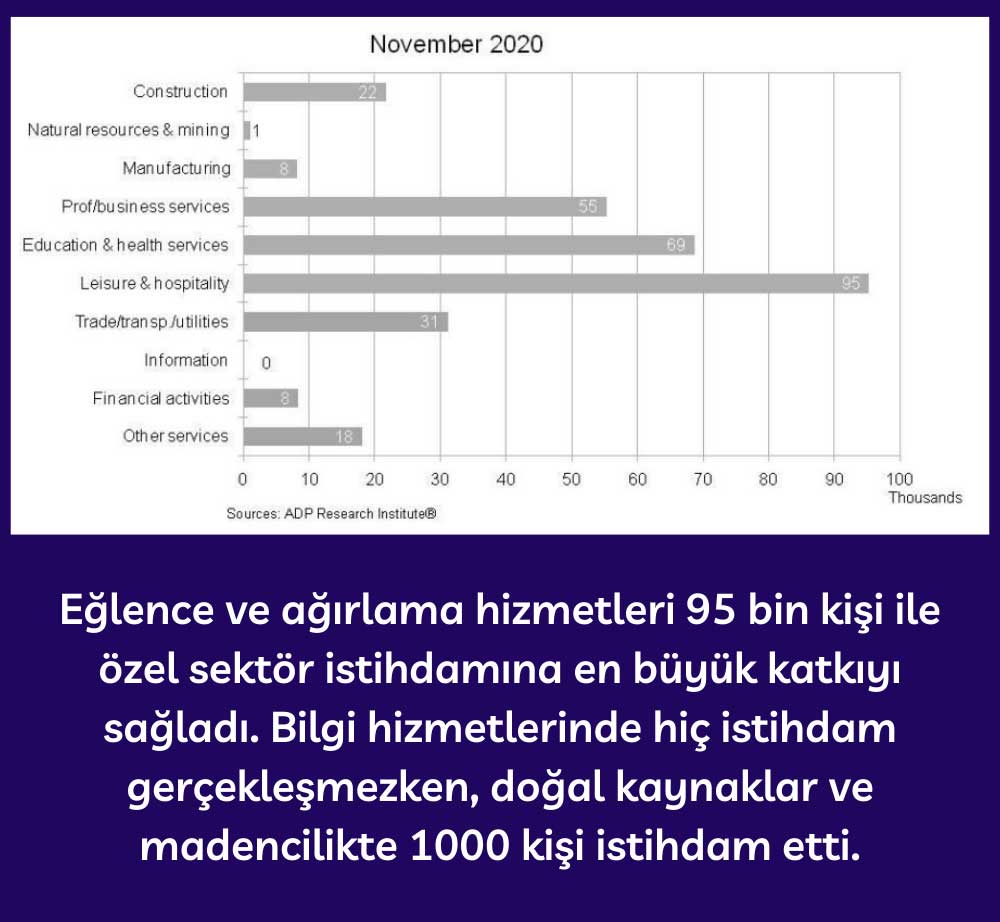 ABD Özel Sektöre Göre İstihdam Artışı - Kasım 2020 ABD Özel Sektöre Göre İstihdam Artışı - Kasım 2020