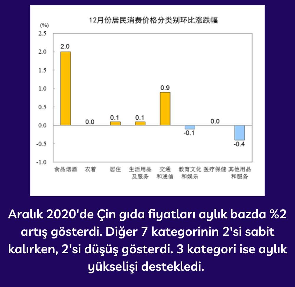 Çin Aylık TÜFE Değişimleri - Aralık 2020 Çin Aylık TÜFE Değişimleri - Aralık 2020