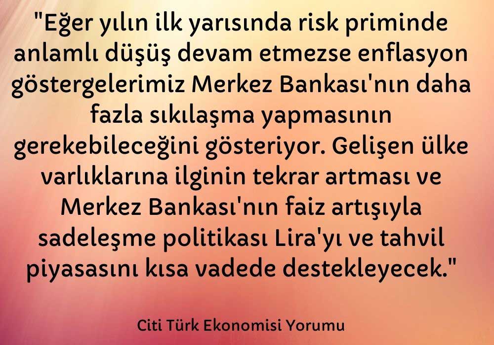 Citi Group Türk Ekonomisi Yorumu