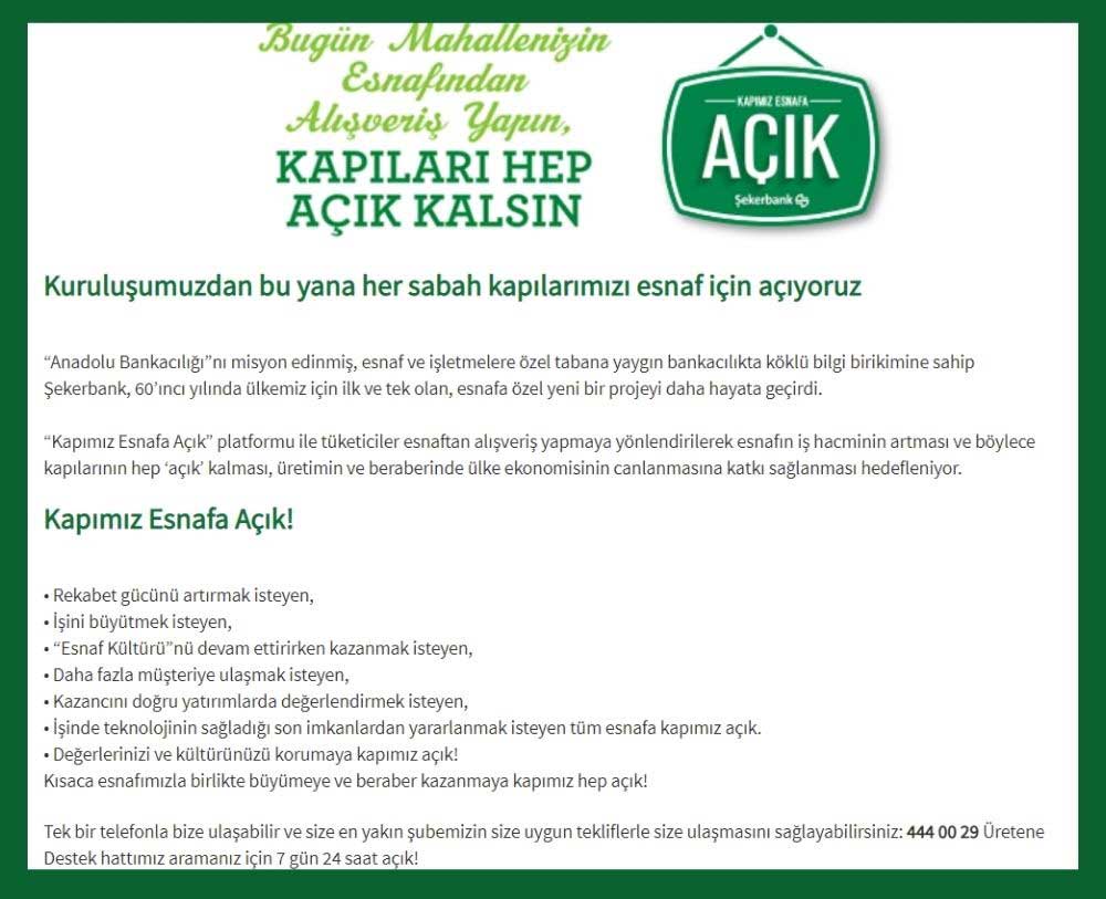 Kapımız Esnafa Açık Kampanyası Kapımız Esnafa Açık Kampanyası