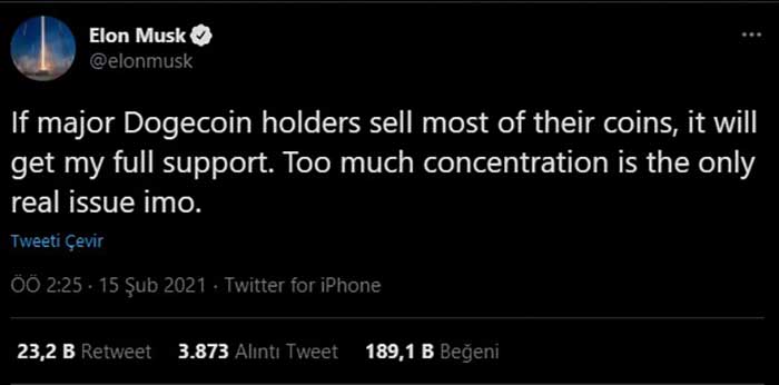 Elon Musk Twitter paylaşımı Elon Musk Twitter paylaşımı