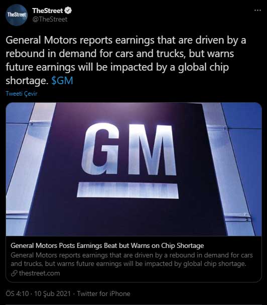 GM Artan Otomobil ve Kamyon Talebiyle Karını Artırdı