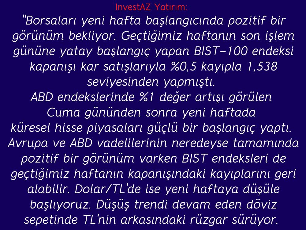 Investaz Yatırım 15 Şubat BIST 100 Analizi