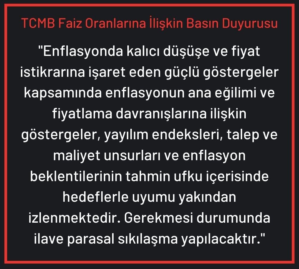 TCMB Faiz Oranlarına İlişkin Basın Duyurusu TCMB Faiz Oranlarına İlişkin Basın Duyurusu