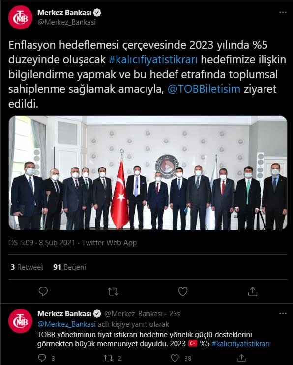 TCMB TOBB Ziyaret Etti TCMB TOBB Ziyaret Etti