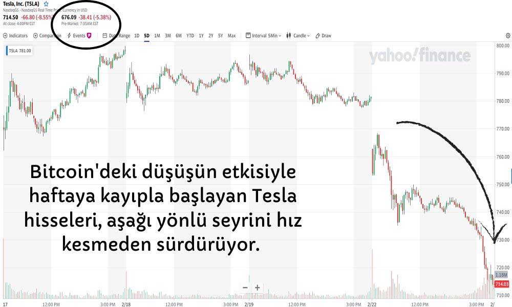 Tesla Inc Hisseleri Düşüş Sürüyor