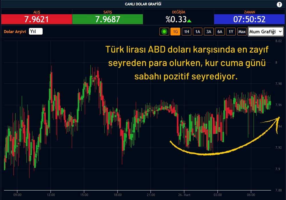Dolar Kuru 7,96 TL'den İşlem Görüyor Dolar Kuru 7,96 TL'den İşlem Görüyor