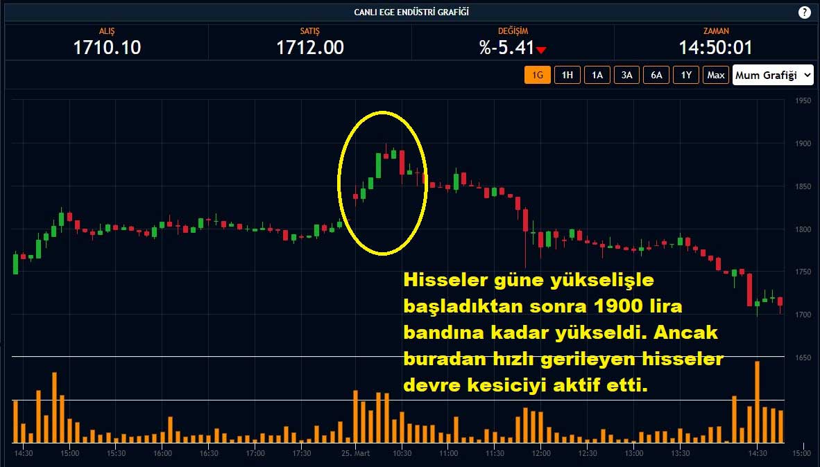 Ege Endüstri Hisseleri %5,41 Düşüş Ege Endüstri Hisseleri %5,41 Düşüş