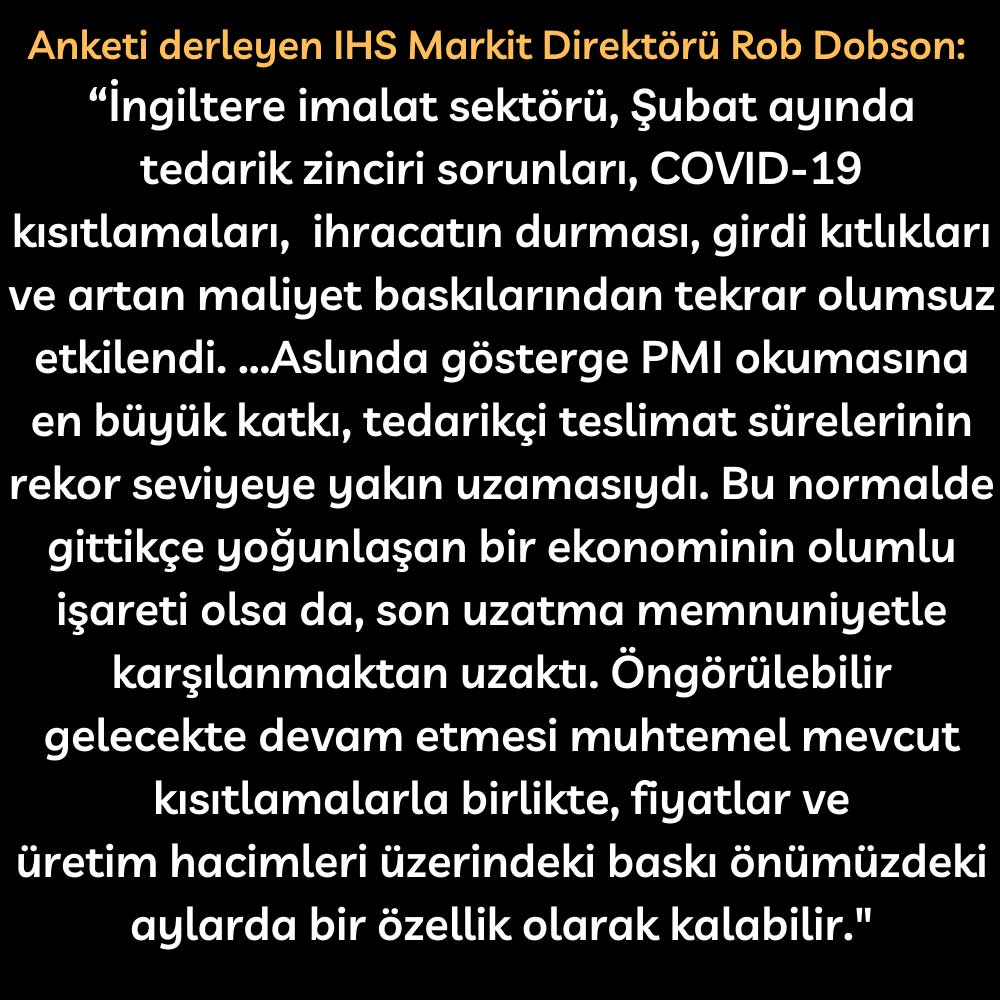 IHS Markit İngiltere İmalat PMI Şubat Yorum IHS Markit İngiltere İmalat PMI Şubat Yorum