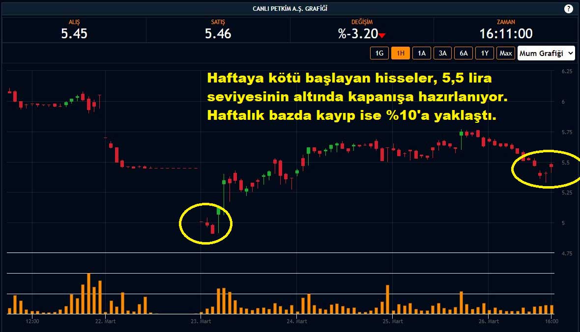 Petkim Hisseleri %3,20 Düşüş Petkim Hisseleri %3,20 Düşüş