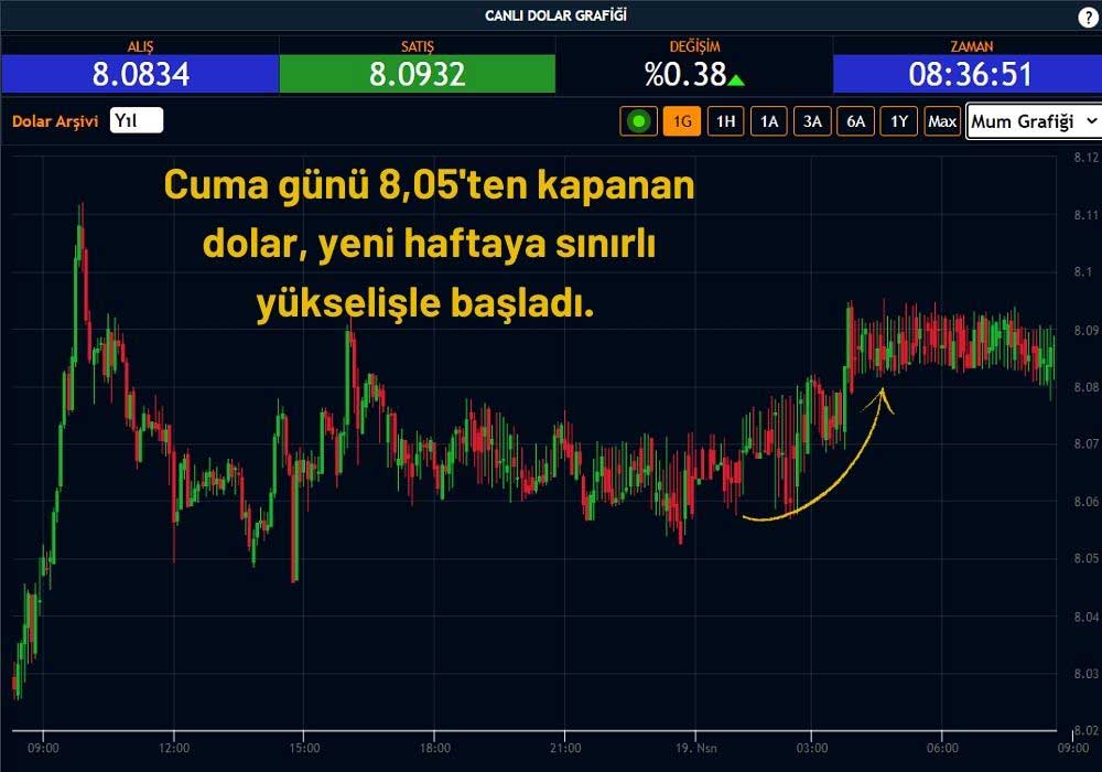 Dolar 8,05'ten İşlem Görüyor Dolar 8,05'ten İşlem Görüyor