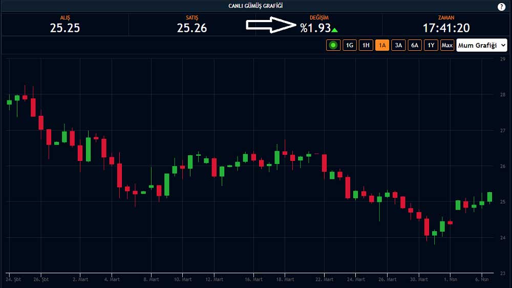 Gümüş 25,27 Dolar Test Gümüş 25,27 Dolar Test