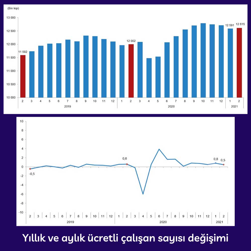 Ücretli Çalışan Sayısı Değişimi - Şubat 2021 Ücretli Çalışan Sayısı Değişimi - Şubat 2021