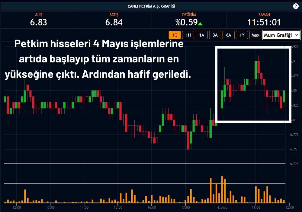 Petkim Hisseleri Rekor Sonrası İvme Kaybetti Petkim Hisseleri Rekor Sonrası İvme Kaybetti