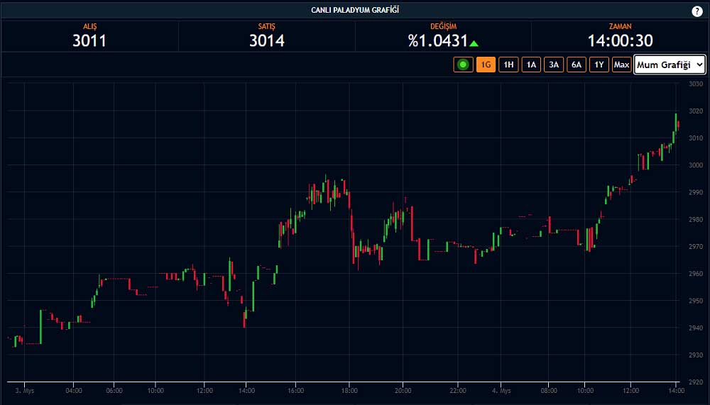 Paladyum 3019 Dolar Paladyum 3019 Dolar