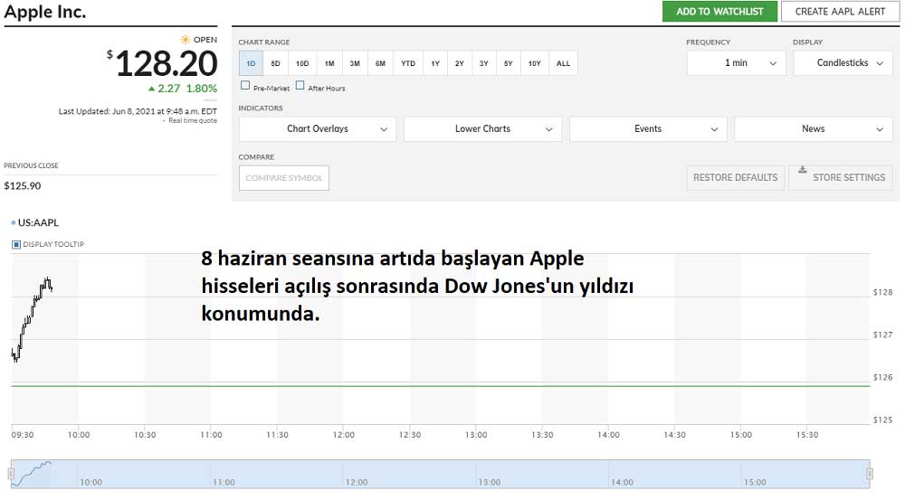 Apple Dow Jones Yıldızı 