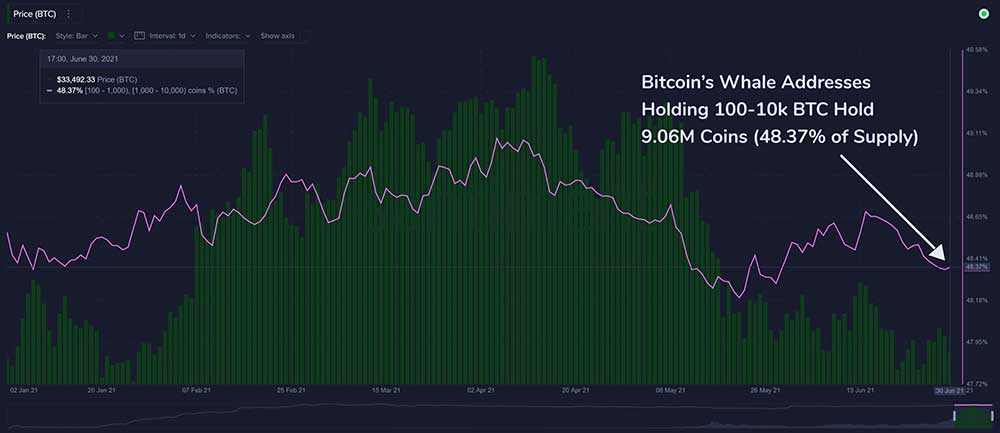 BTC balinalarının toplam arza oranı BTC balinalarının toplam arza oranı
