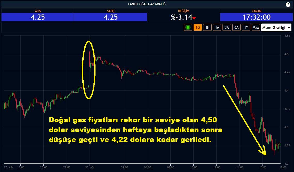 Doğal Gaz Fiyatları %3,14 Düşüş Doğal Gaz Fiyatları %3,14 Düşüş